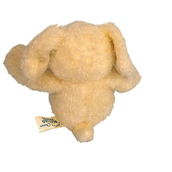 Dan Dee Collectors Bean Bag Friends Dog Plush Off-White Green Bow 7" Stuffed Toy - Picture 2 of 6